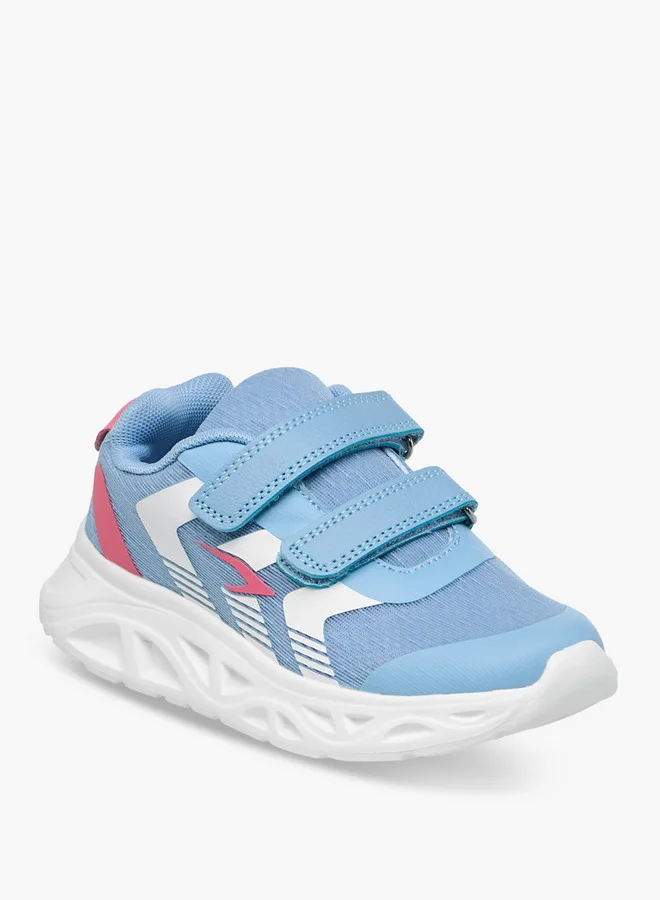Dash Panelled Sports Shoes with Hook and Loop Closure