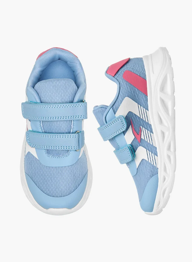 Dash Panelled Sports Shoes with Hook and Loop Closure