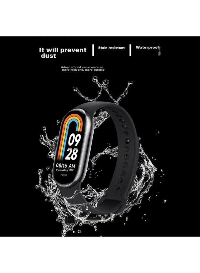 Kovol Compatible With Xiaomi Mi Band 10/9/8/nfc Version Strap Accessory, Colorful Replacement Band, Non-liquid Silicone Sports Band Replacement Strap, Midnight Black - Image 5