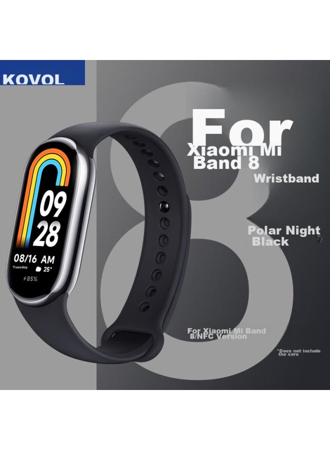 Kovol Compatible With Xiaomi Mi Band 10/9/8/nfc Version Strap Accessory, Colorful Replacement Band, Non-liquid Silicone Sports Band Replacement Strap, Midnight Black - Image 1