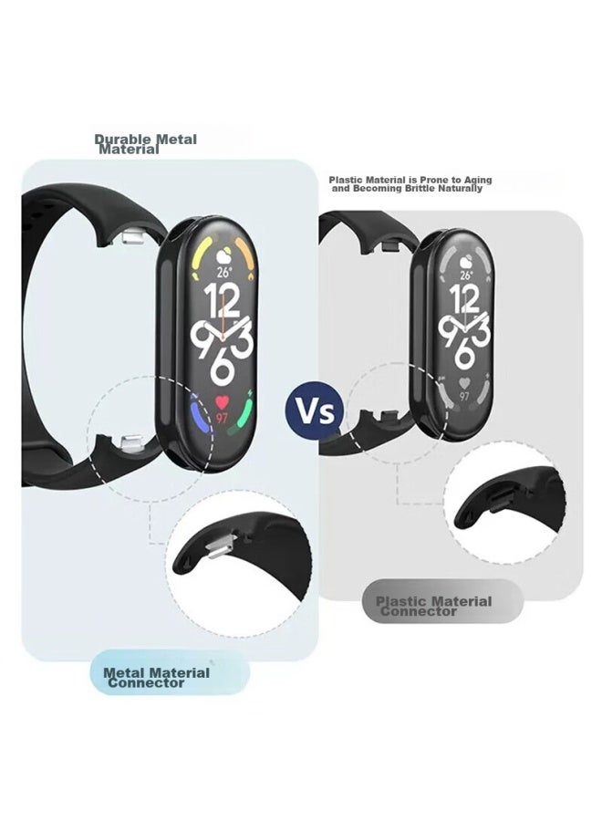 Kovol Compatible With Xiaomi Mi Band 10/9/8/nfc Version Strap Accessory, Colorful Replacement Band, Non-liquid Silicone Sports Band Replacement Strap, Midnight Black - Image 2