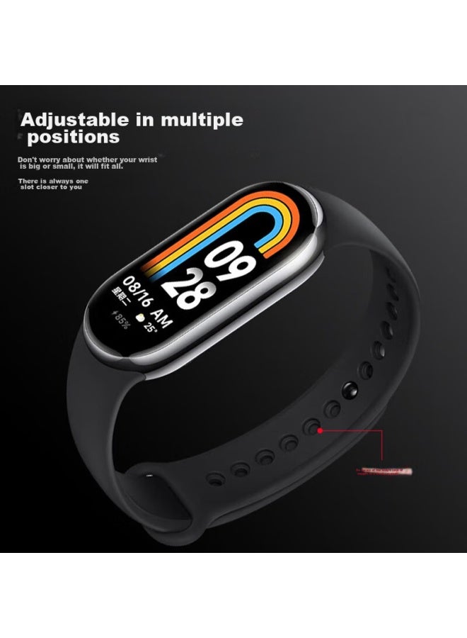 Kovol Compatible With Xiaomi Mi Band 10/9/8/nfc Version Strap Accessory, Colorful Replacement Band, Non-liquid Silicone Sports Band Replacement Strap, Midnight Black - Image 4