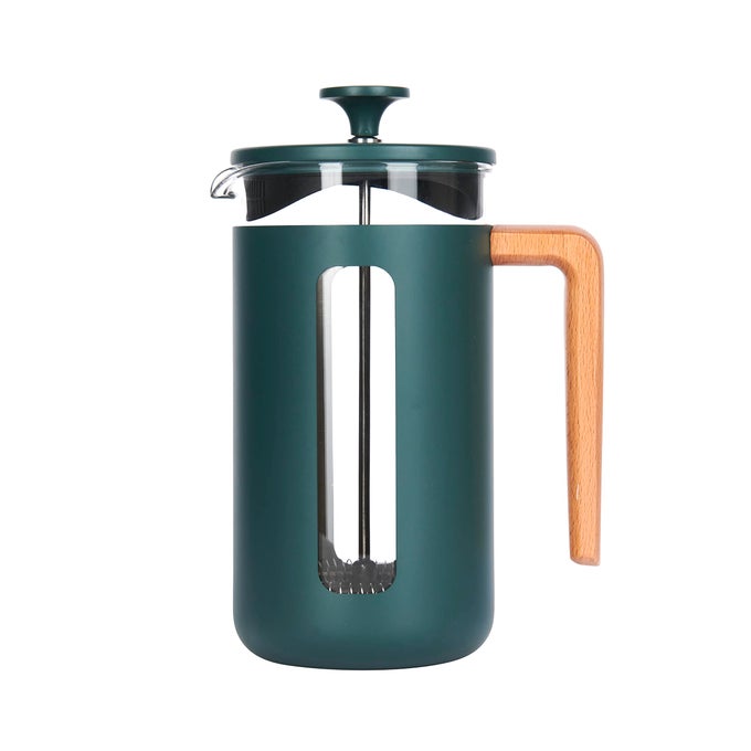 PISA STAINLESS STEEL CAFETIRE 8 CUP FRENCH PRESS GREEN GIFT BOXED