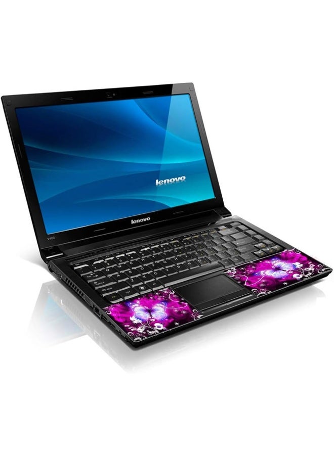 LSS Laptop 17-17.3" Skin with Colorful Purple Butterfly Pattern for HP Dell Lenovo Apple Asus Acer Compaq - Fits 16.5" 17" 17.3" 18.4" 19" (2 Wrist Pads Free) - Image 2