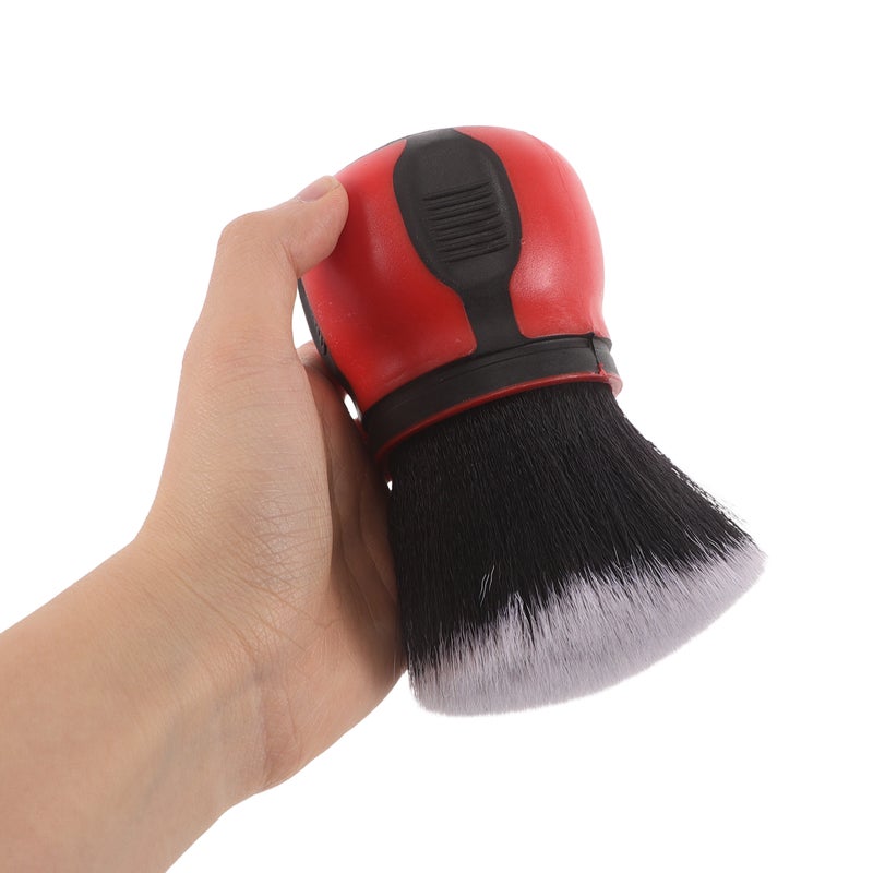Red Auto Cleaning Brush with Soft Bristles for Automotive Interior and Exterior Detailing - Image 3
