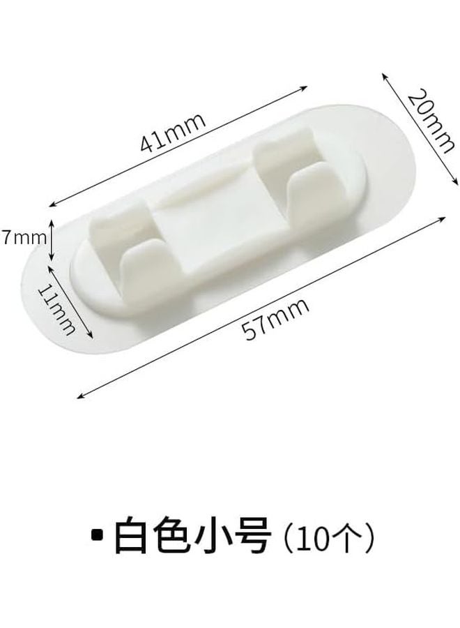 منظم الأسلاك ذاتية اللاصق بدون حفر مثبت الحائط عالي اللزوجة أداة تخزين بيضاء صغيرة الحجم - Image 3