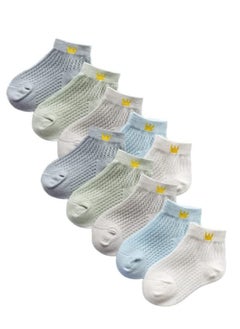 Excefore NUOBESTY 5Pairs Kids Cotton Socks Summer Breathable Casual Socks Low Cut Anklet Socks Short Children Socks for Boys Girls 6-8 Years Old Kids  - Image 1