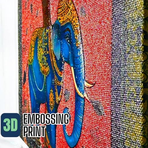 Maefele 3D Embossed Traditional IndianWall Painting and Wall Art((Majestic Elephant) | Home decoration | 11x17 inches | with frame (without border) - Image 2