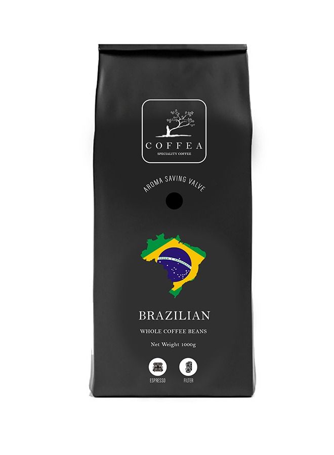 Coffea BRAZILIAN SINGLE ORIGIN WHOLE COFFEE BEANS 1000G - Image 1