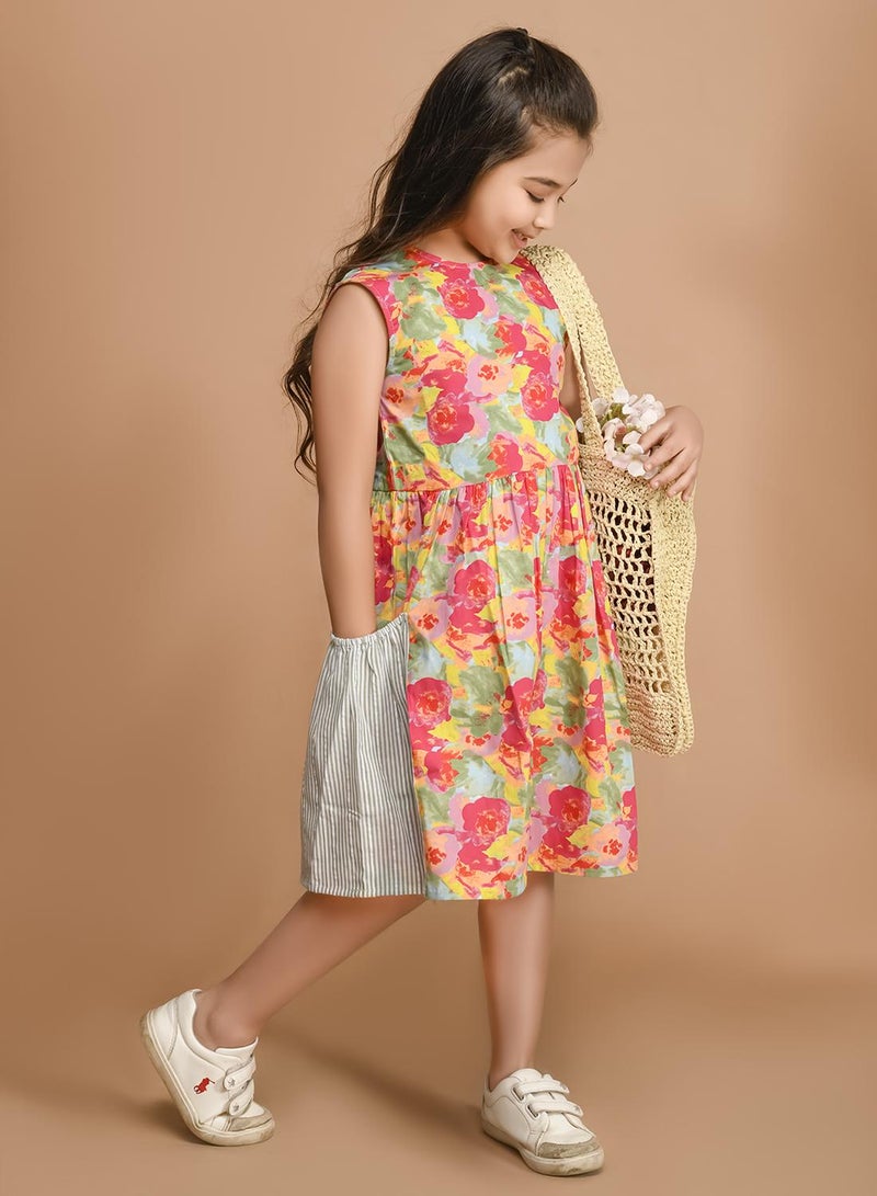 LILPICKS Floral Sleeveless Dress - Image 1