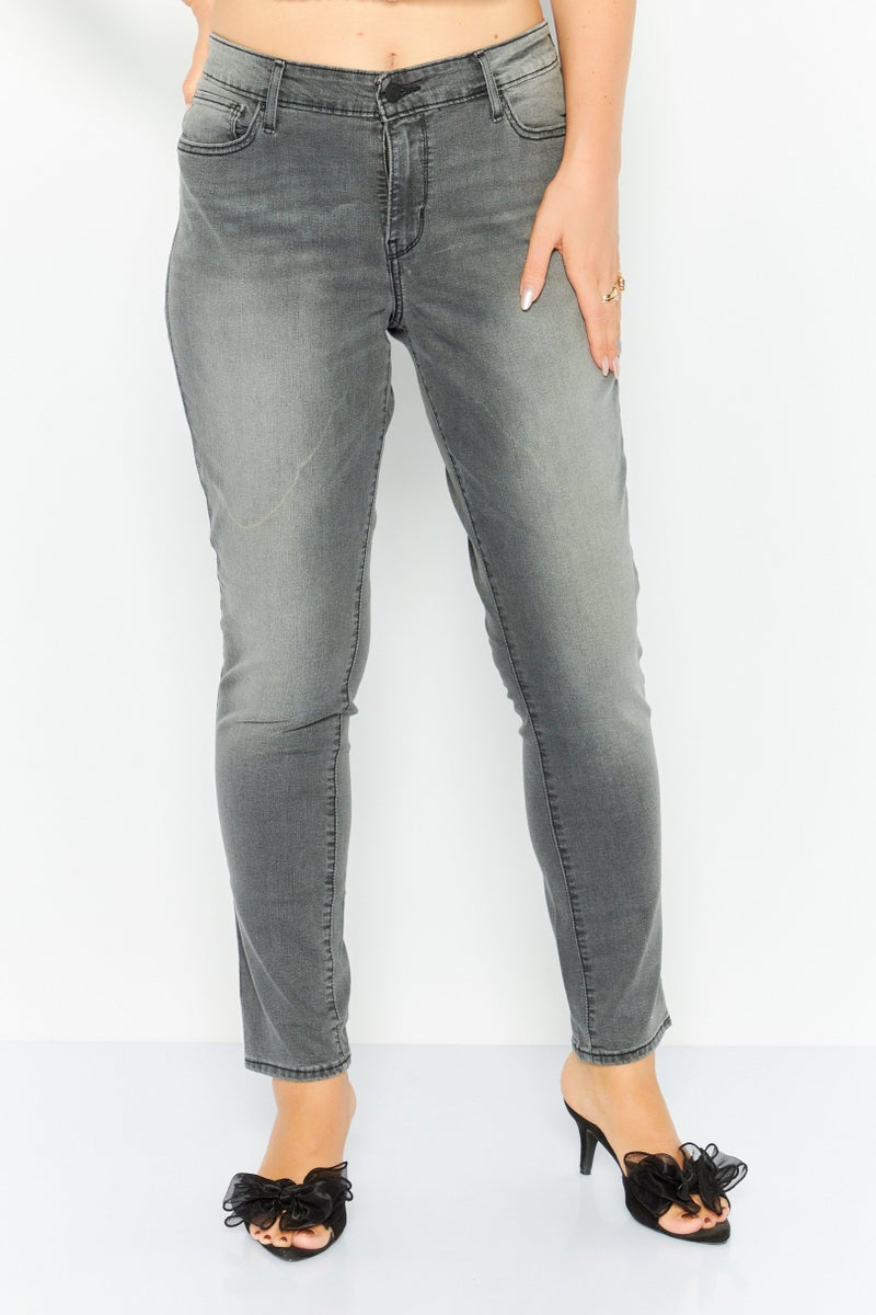 Levi's جينز دنيم ضيق للنساء، رمادي - Image 1