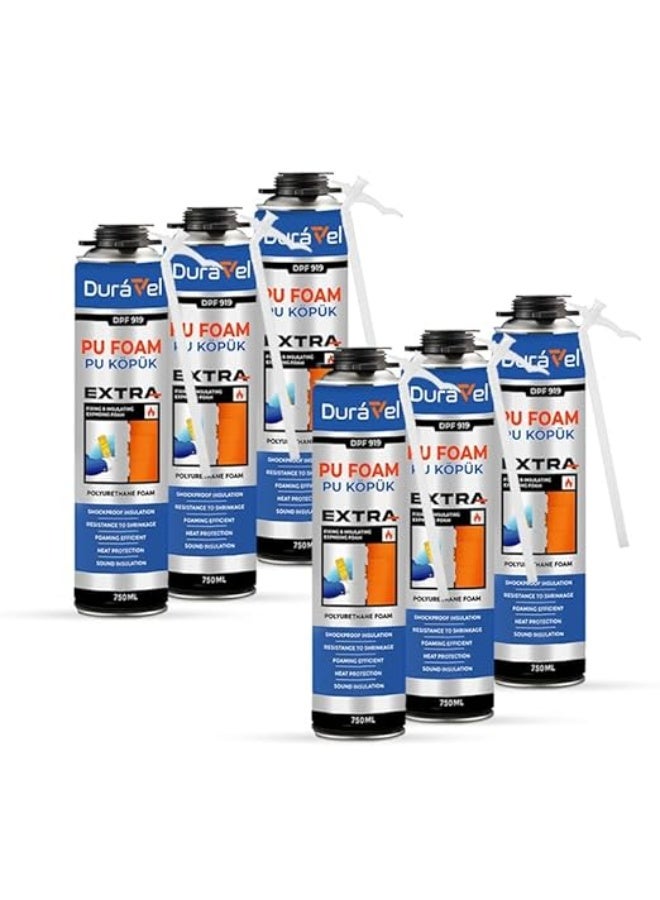 درافل مادة مانعة للتسرب من رغوة البولي يوريثان دورافيل، رغوة بولي يوريثان فائقة القوة، درجة احترافية، للحشو والعزل، 750 مل (6) - Image 1