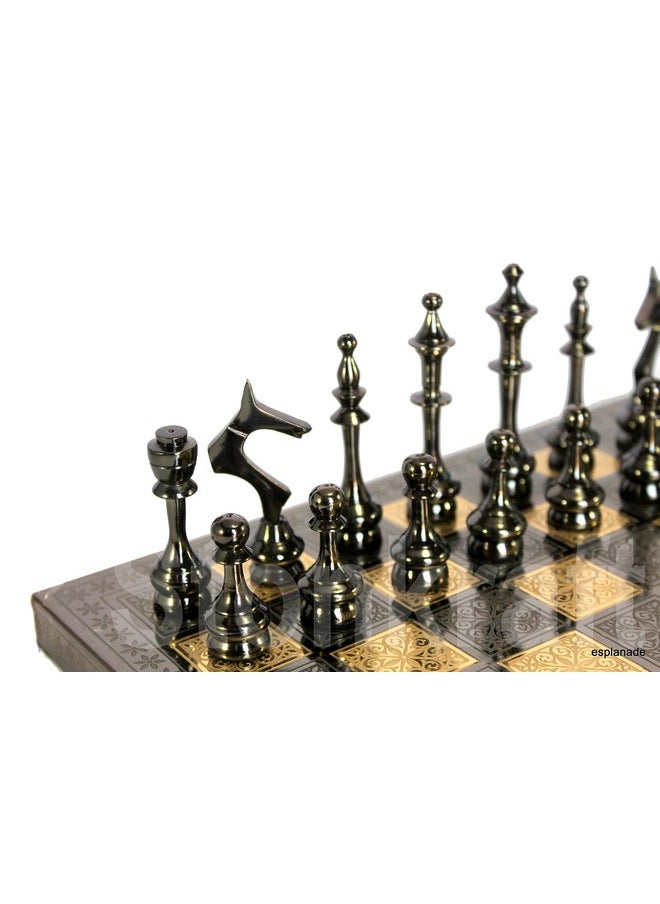 StonKraft - StonKraft Brass Chess Pieces Chessman Chess Coins Pawns (3.75" King Height) - Image 1