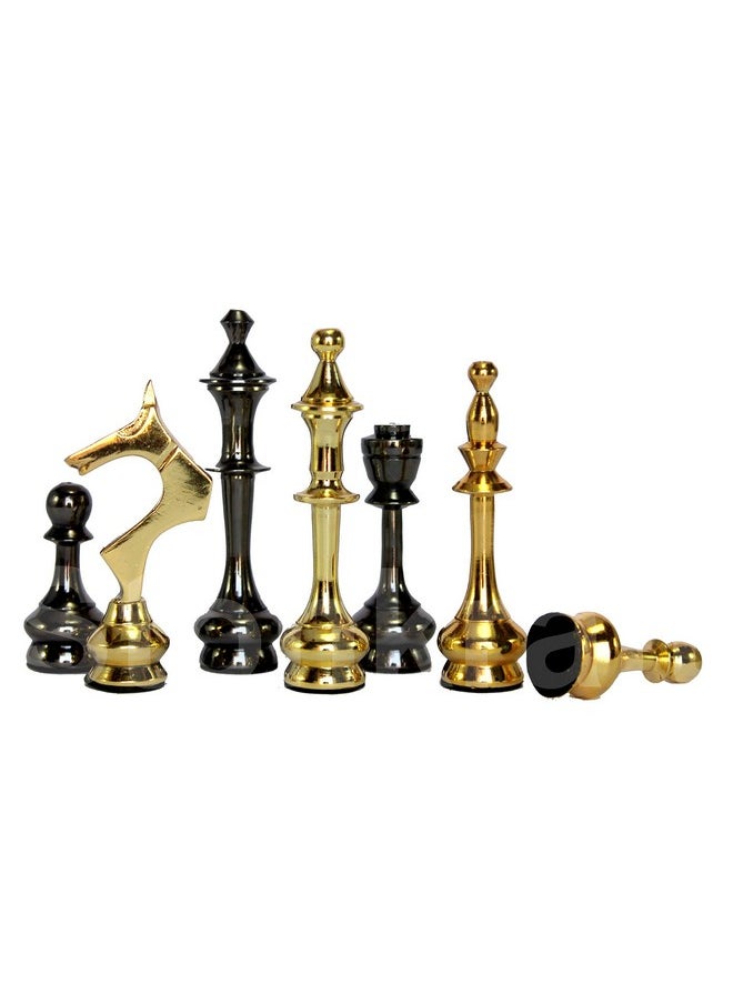 StonKraft - StonKraft Brass Chess Pieces Chessman Chess Coins Pawns (3.75" King Height) - Image 1