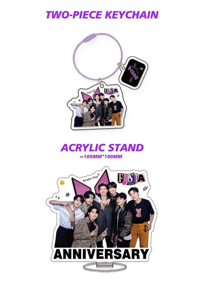 EHOME Bts 9th Anniversary Gift Box With Lomo Cards, Acrylic Stand, Hand Account Tape, Keychain, Lanyard, Stickers, Photo Card  - Image 3