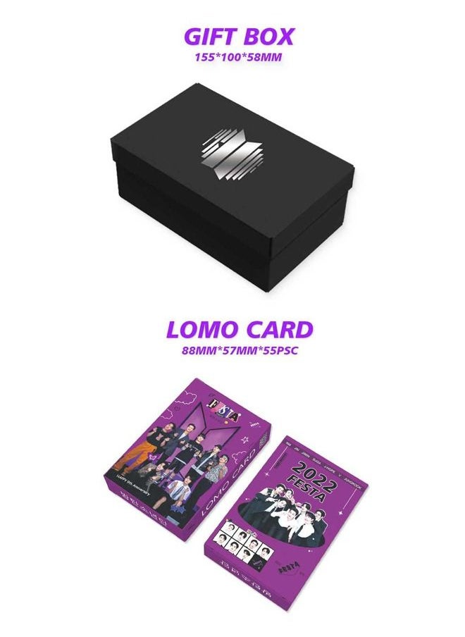 EHOME Bts 9th Anniversary Gift Box With Lomo Cards, Acrylic Stand, Hand Account Tape, Keychain, Lanyard, Stickers, Photo Card  - Image 2