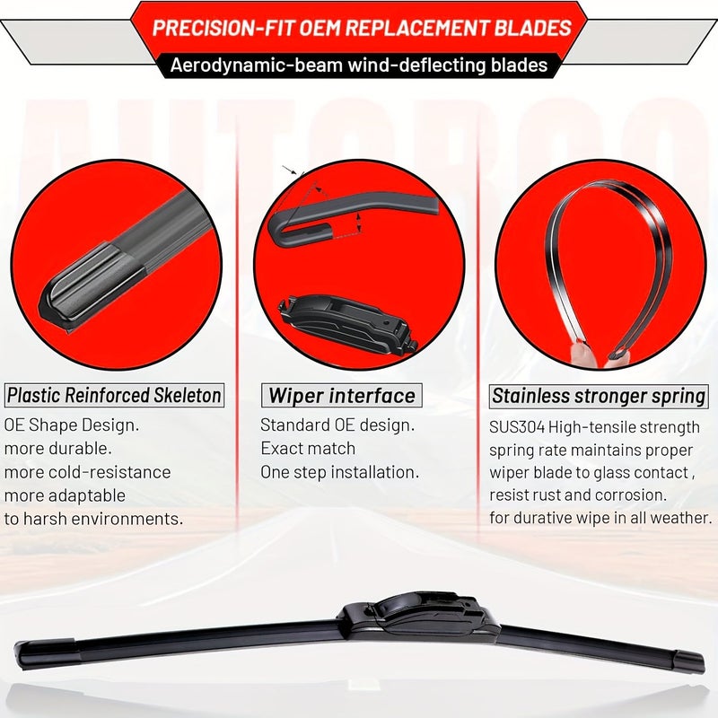 For Ford F150 Windshield Wipers 22 Inch All Season Quiet Durable Easy Installation Pair Pack - Image 4