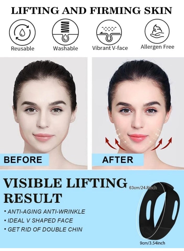 أف ستايل مشد تجميل الوجه وشد ترهل الذقن أسود - Image 2