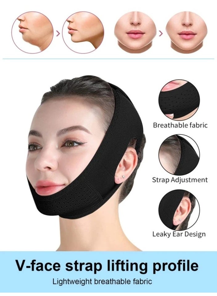 أف ستايل مشد تجميل الوجه وشد ترهل الذقن أسود - Image 1