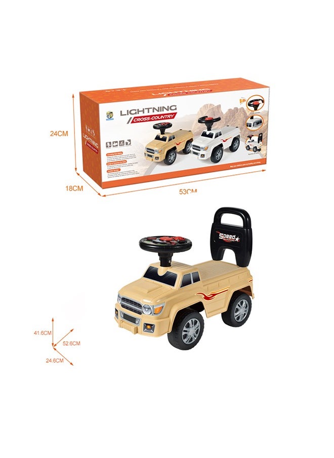 Galaxy Toys - Cruiser Ride-On Car for Kids – Multifunctonal Cross-Country Design with Interactive Sounds & Lights, Safe & Durable, Push Ride-On Toy for Toddlers Aged 1-3 Years| Brown - Image 1