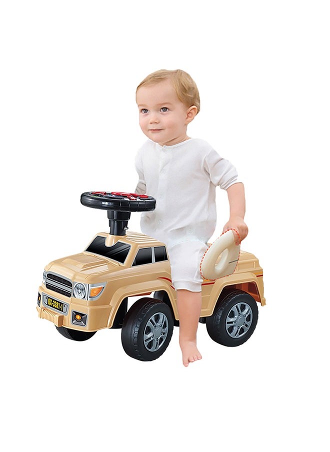Galaxy Toys - Cruiser Ride-On Car for Kids – Multifunctonal Cross-Country Design with Interactive Sounds & Lights, Safe & Durable, Push Ride-On Toy for Toddlers Aged 1-3 Years| Brown - Image 1