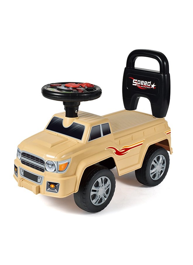 Galaxy Toys - Cruiser Ride-On Car for Kids – Multifunctonal Cross-Country Design with Interactive Sounds & Lights, Safe & Durable, Push Ride-On Toy for Toddlers Aged 1-3 Years| Brown - Image 1