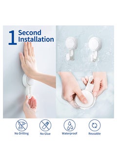 Y&D Suction Cup Hooks, SYOSI No Drilling Heavy Duty Shower Max Hold 11lbs, Hooks Waterproof for Bathroom and Kitchen, Towel, Loofah, Bathrobe, Clothes, 4 Pack  - Image 3