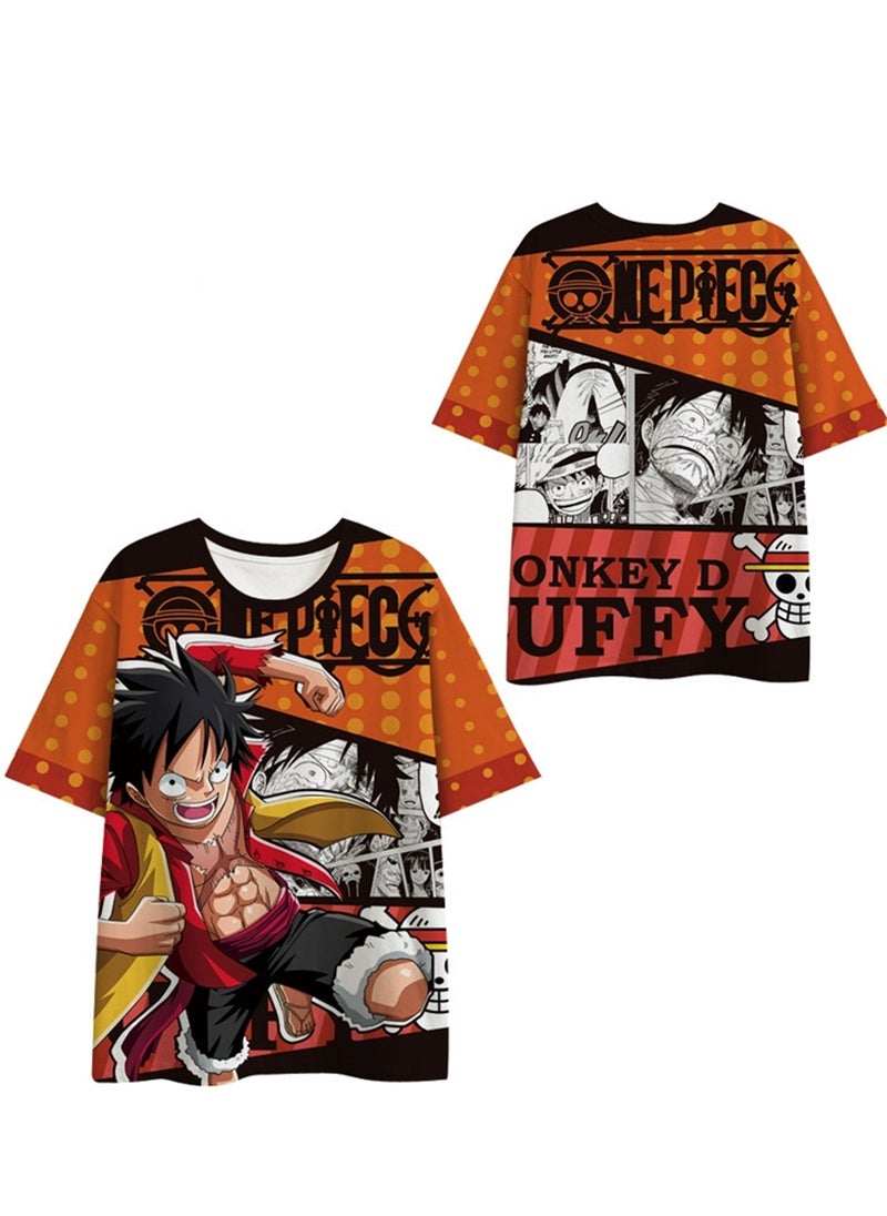 Generic - Summer new One Piece Luffy anime peripheral 3D digital printing T-shirt casual and comfortable short-sleeved T-shirt - Image 1