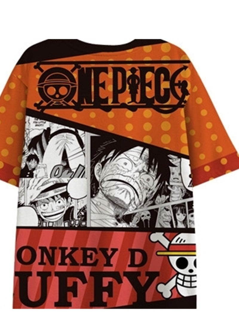 Generic - Summer new One Piece Luffy anime peripheral 3D digital printing T-shirt casual and comfortable short-sleeved T-shirt - Image 1
