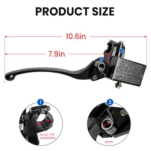 luxlead 7/8" Brake Master Cylinder Kit Handlebar Front Right Side Brake Lever Compatible with Honda TRX TRX250 TRX300 350 400 450 Rincon Foreman Rancher - Image 4