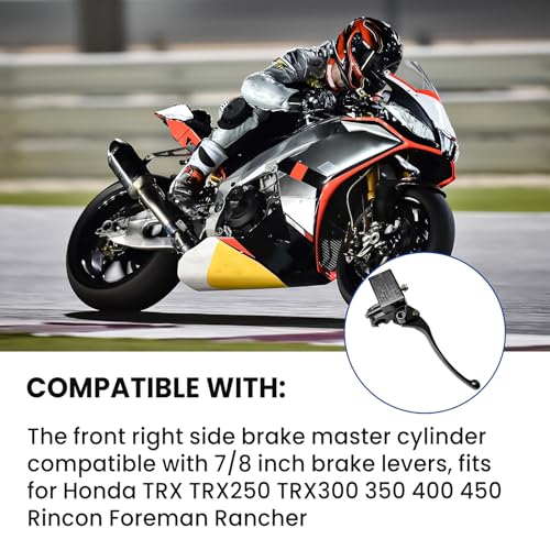 luxlead 7/8" Brake Master Cylinder Kit Handlebar Front Right Side Brake Lever Compatible with Honda TRX TRX250 TRX300 350 400 450 Rincon Foreman Rancher - Image 5
