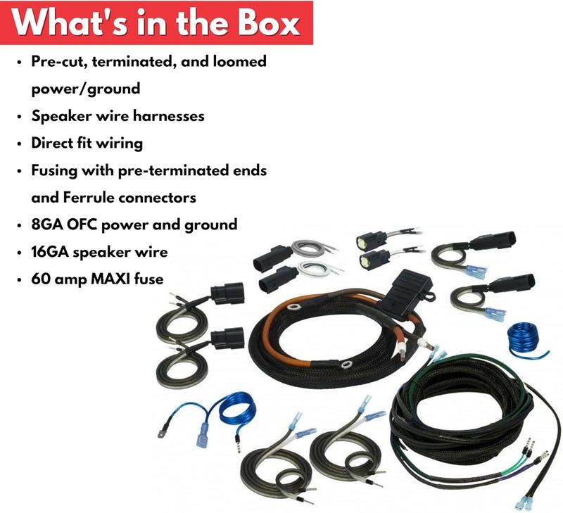 STINGER Harley-Davidson Touring Motorcycles (1998-Present) 2/4 Channel Universal Amplifier Wiring Kit, Direct Fit Wiring, Harley Davidson Road Glide & Street Glide, (SVTK4681) - Image 5