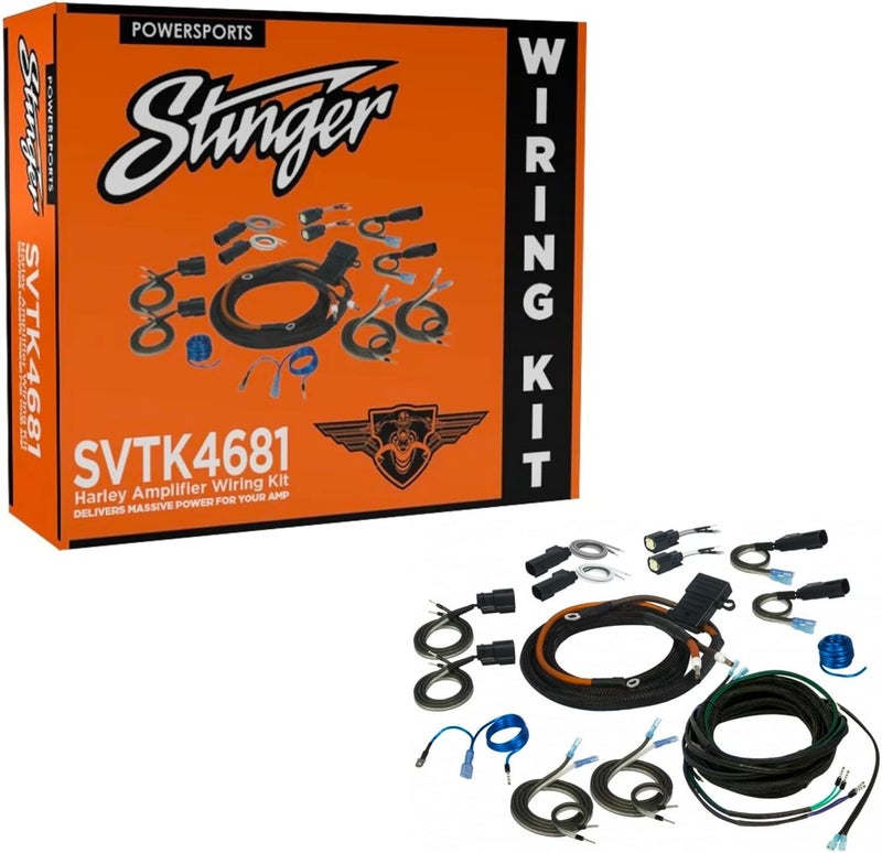 STINGER Harley-Davidson Touring Motorcycles (1998-Present) 2/4 Channel Universal Amplifier Wiring Kit, Direct Fit Wiring, Harley Davidson Road Glide & Street Glide, (SVTK4681) - Image 1