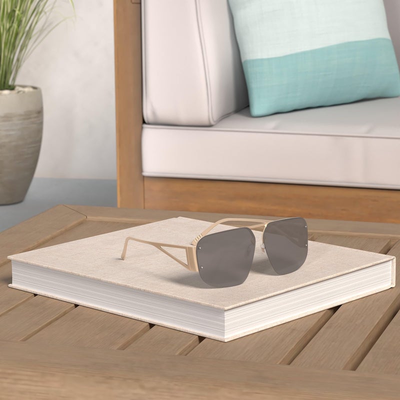 SOJOS Trendy Aviator Sunglasses Mens Womens Retro Metal Rimless Frame Shades Lentes De Sol Para Mujer SJ1192 Gold - Image 2