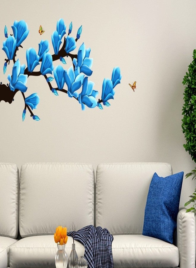 Asmi Collections PVC Wall Stickers Beautiful Artistic Flowers Branches and Butterflies 3D Look - Image 1