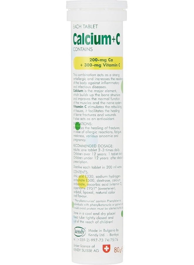 Sanovit Calcium +  C - 20 Effervescent Tablets Lemon Flavour  - Image 2