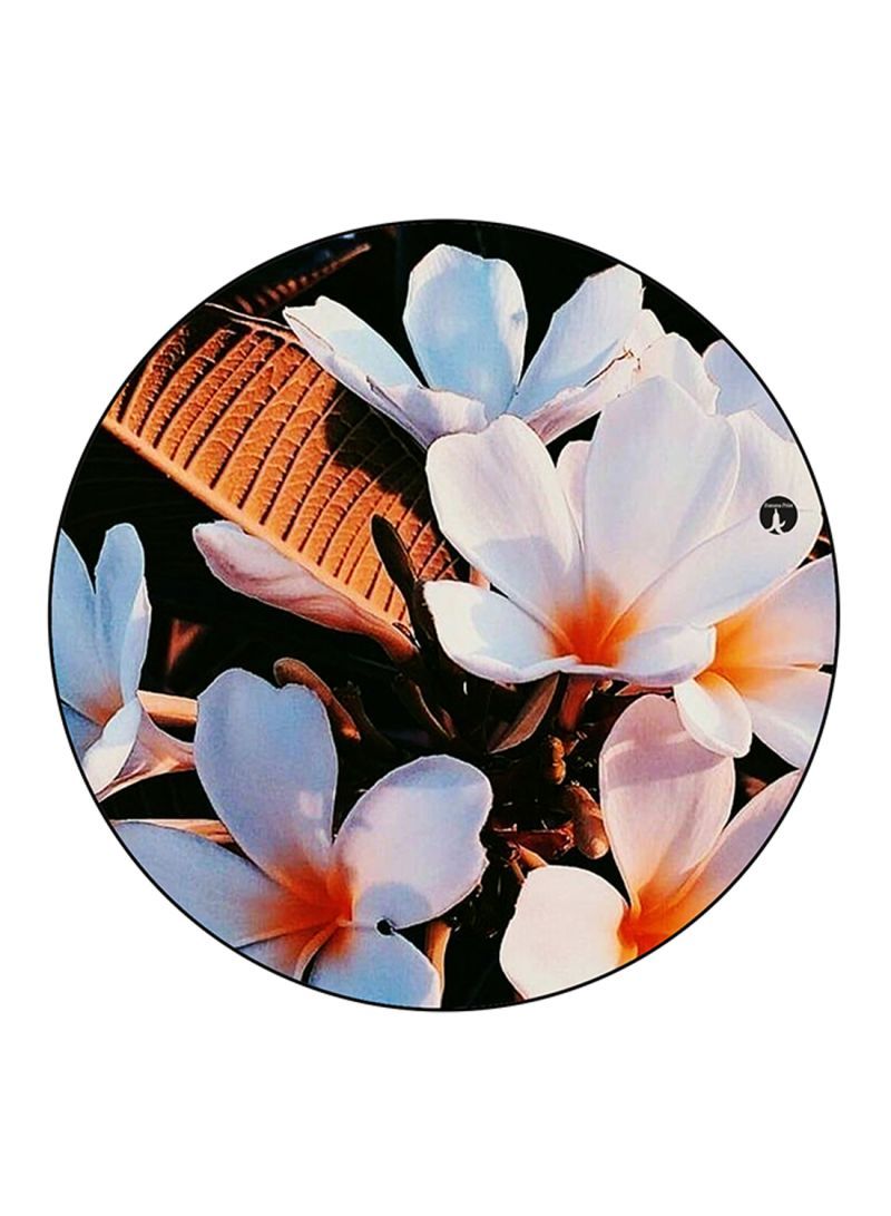 RKN Flowers Printed Mouse Pad Round  Multicolour