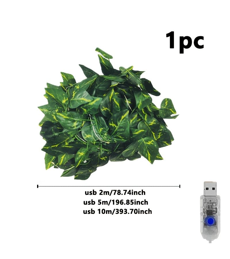 USB Powered Pothos Curtain Light Garland 5m 50 Leds Warm White For Wedding Decoration - Image 3