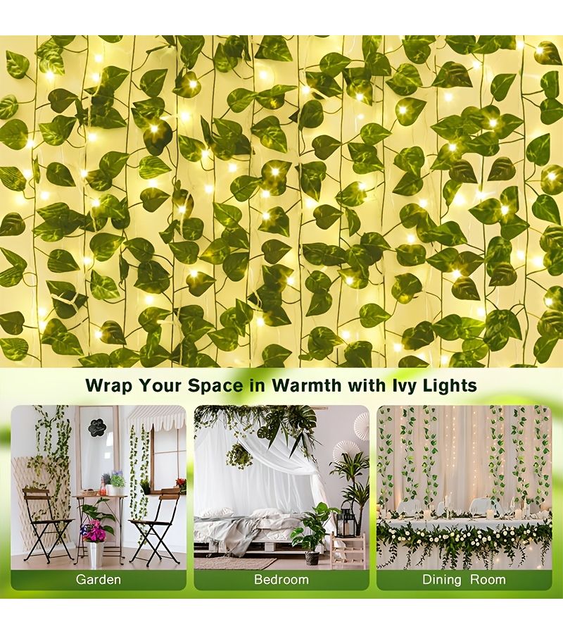 USB Powered Pothos Curtain Light Garland 5m 50 Leds Warm White For Wedding Decoration - Image 4