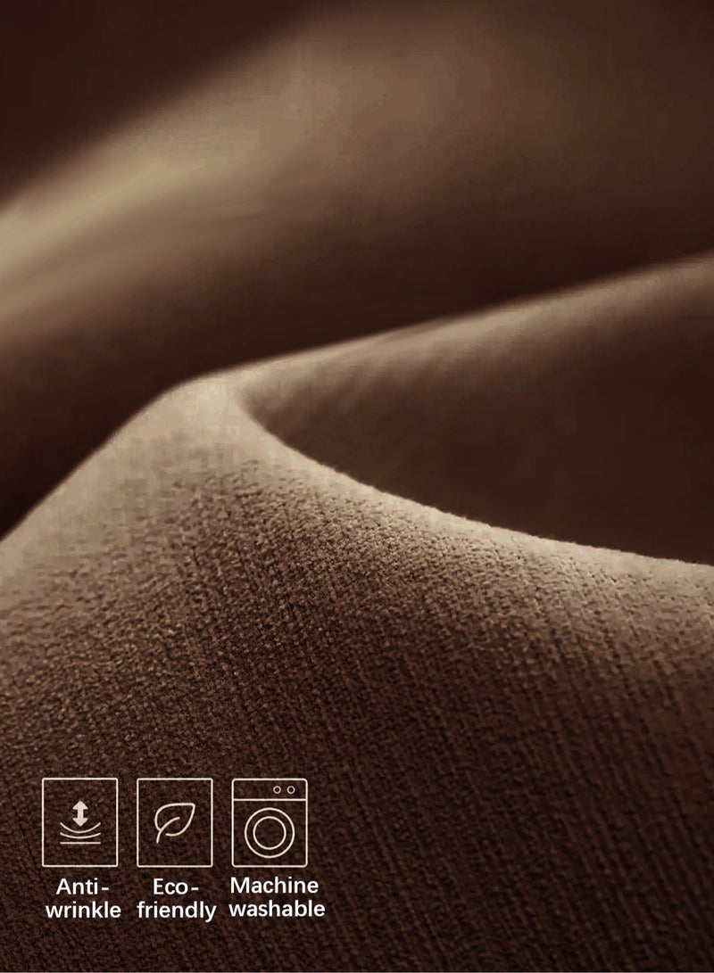 ستارة تشنيل مزدوجة الوجه – تثبيت بحلقات معدنية، حجب ضوء 95٪، لوحة مفردة، تناسب نوافذ عرض 125‑165 سم (بني W250 × H310 سم) - Image 4