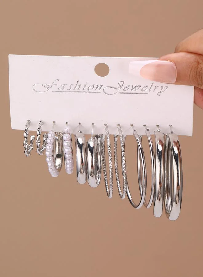 Take Two Set of 6 - Silver Hoop Earrings