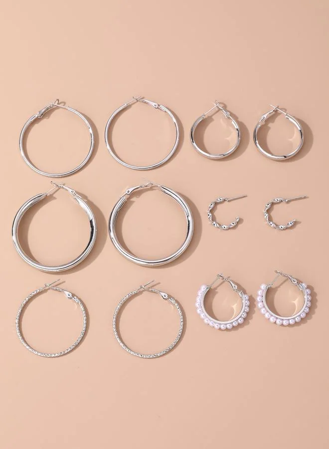 Take Two Set of 6 - Silver Hoop Earrings
