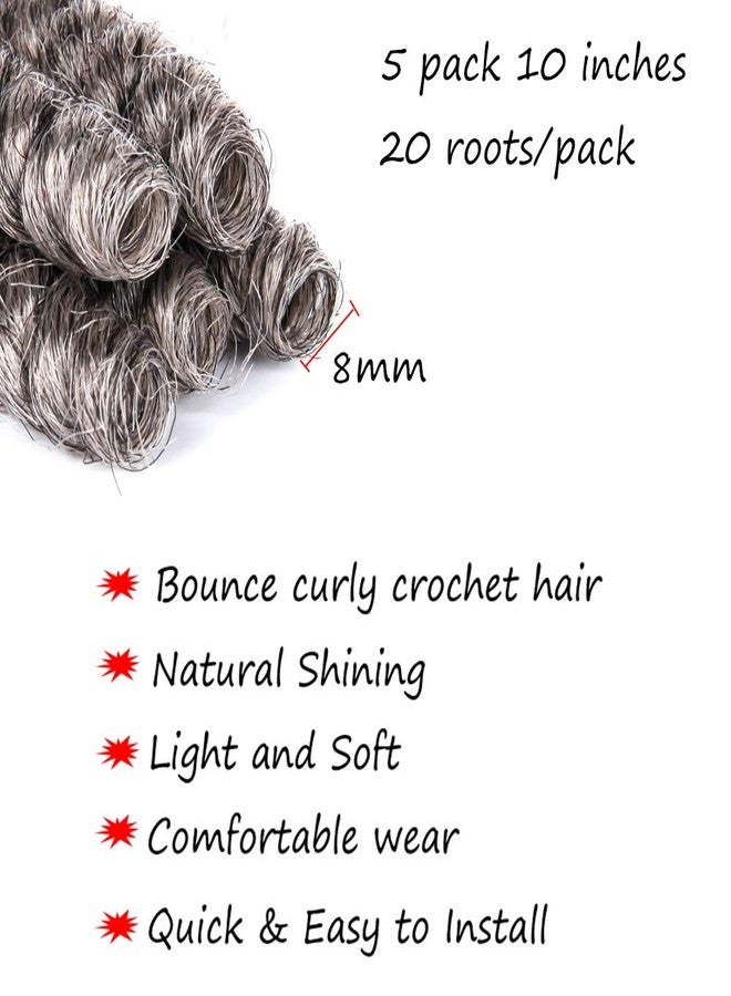 MIMAN 3 Packs 10 Inch Short Curly Crochet Hair 8MM Grey Crochet Braids Synthetic Braiding Hair Extension for Women DIY Mohawk Afro Braided Hairstyle (Natural Black Mixed Grey) - Image 4