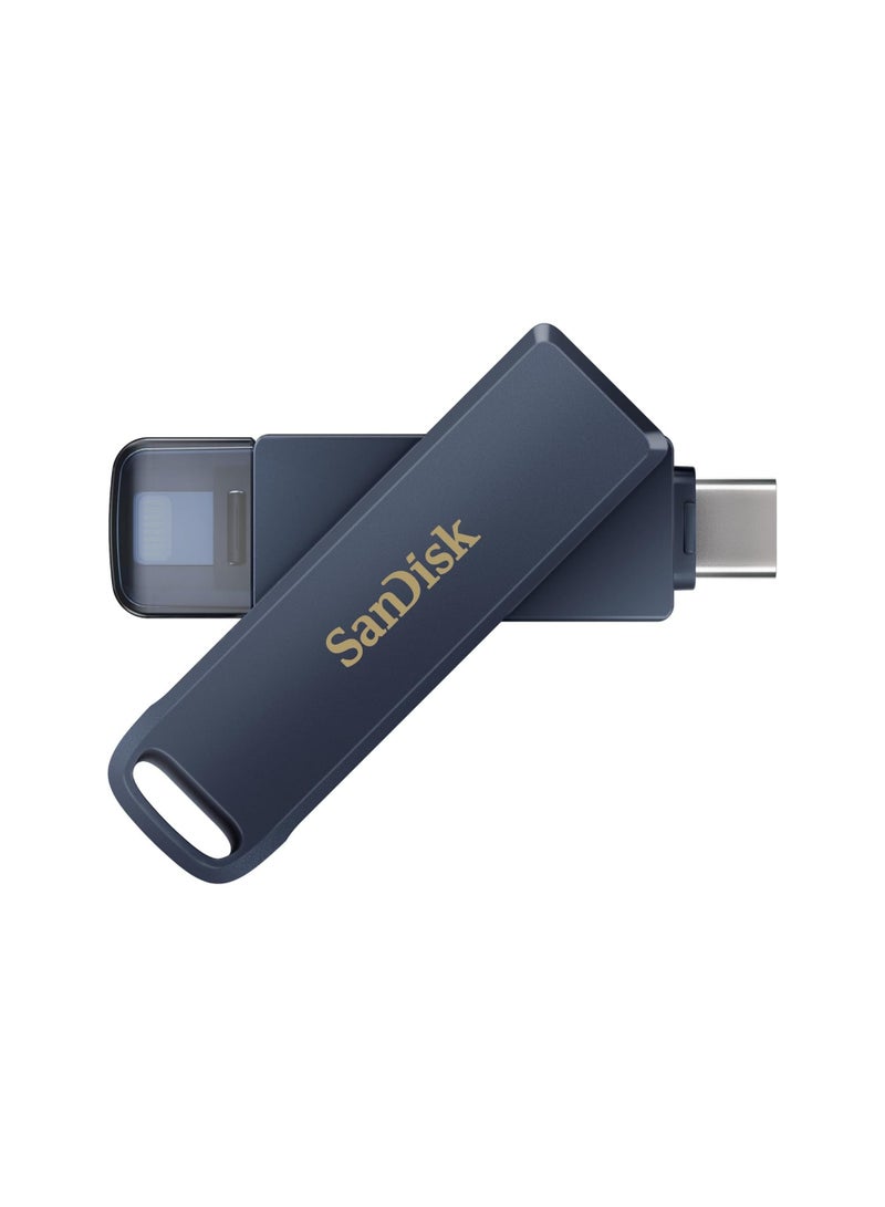 256GB Phone Drive, USB Flash Drive for iPhone/iPad, PC, Mac (2-in-1 iPhone Storage, Lightning  USB Type-C Connectors, Automatic Backup, Password Protect, Encryption) Metallic Sky - Image 1