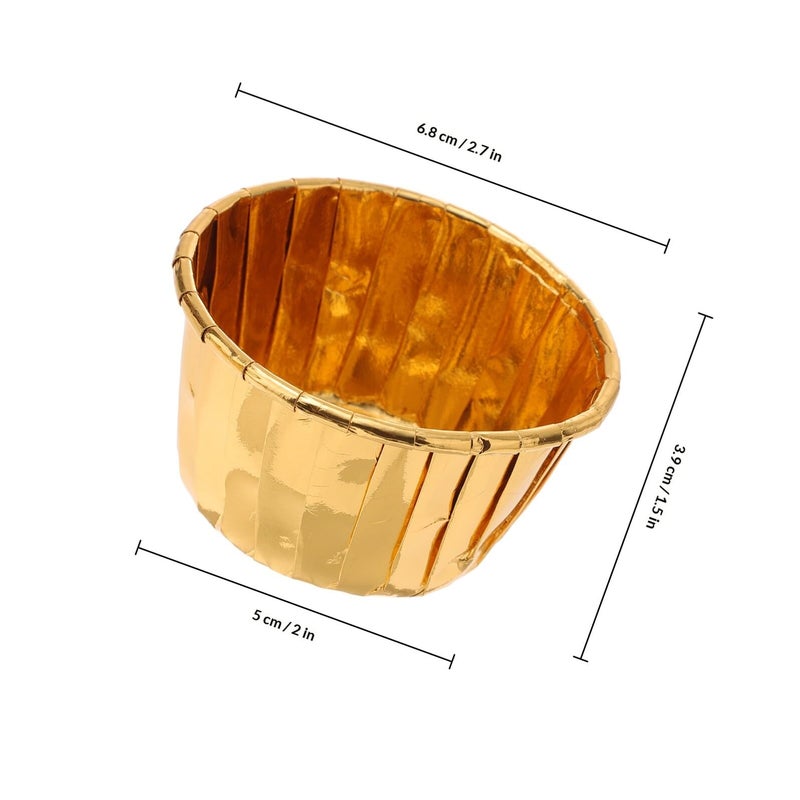 Gold Foil Heat Resistant Muffin Baking Cups 50 Pieces Oven Safe Paper Liners - Image 3