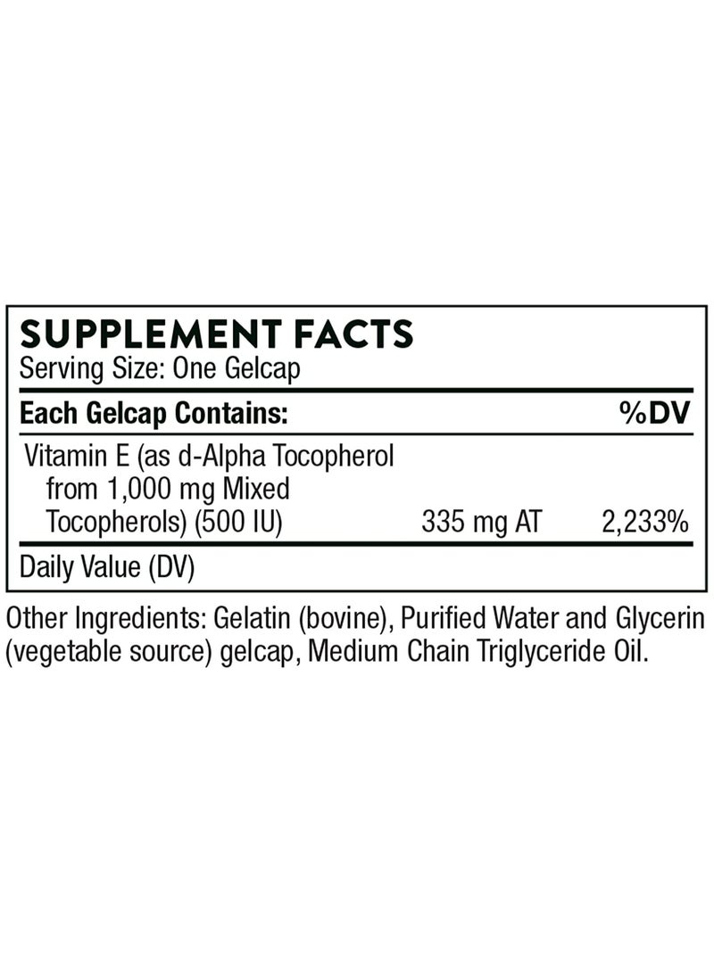 Thorne مكمل غذائي Ultimate-E Mixed Tocopherols 60 كبسولة هلامية - Image 2