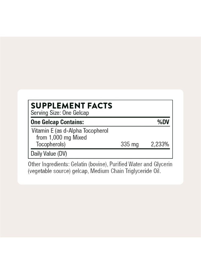 Thorne مكمل غذائي Ultimate-E Mixed Tocopherols 60 كبسولة هلامية - Image 2