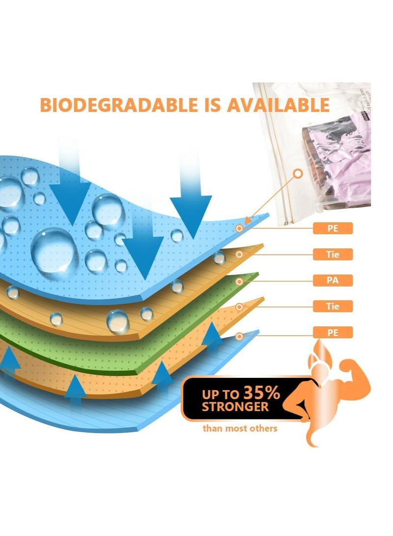 زهرة يانغ أكياس تخزين فراغ مع مضخة يدوية ، 12 عبوة (3 × صغيرة ، 3 × متوسطة ، 3 × كبيرة ، 2 × جامبو ، 1 × مضخة يدوية) أكياس توفير الفضاء ، أكياس تخزين الضغط للبطانية ، الملابس ، الفراش ، الوسائد - Image 4