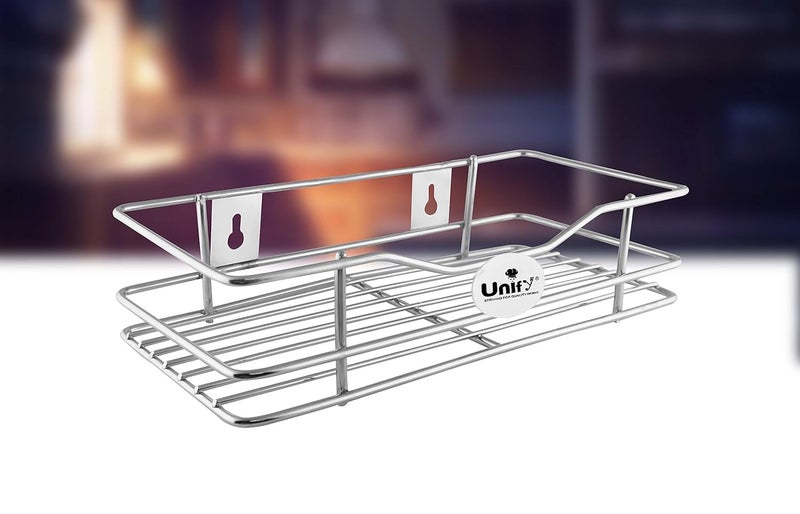 Unify Stainless Steel Multipurpose Storage RackShelf Bathroom Shelves and Racks Steel Bathroom Shelf Accessories Chrome Finish Size 31 15 7 cm - Image 5