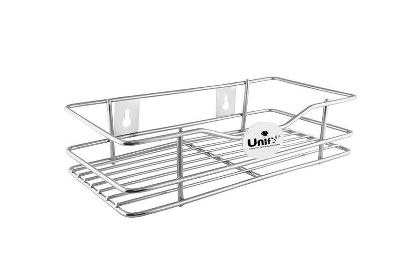 Unify Stainless Steel Multipurpose Storage RackShelf Bathroom Shelves and Racks Steel Bathroom Shelf Accessories Chrome Finish Size 31 15 7 cm - Image 1